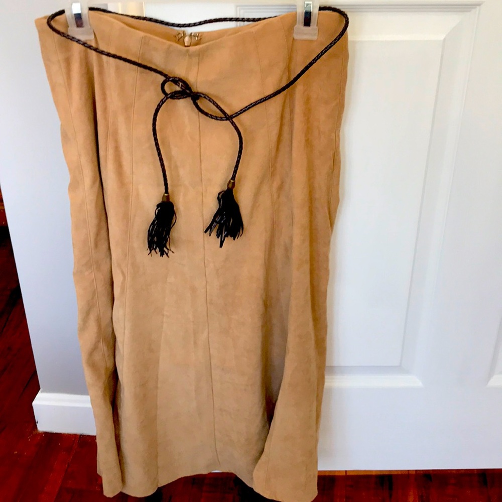A-line soft brown skirt